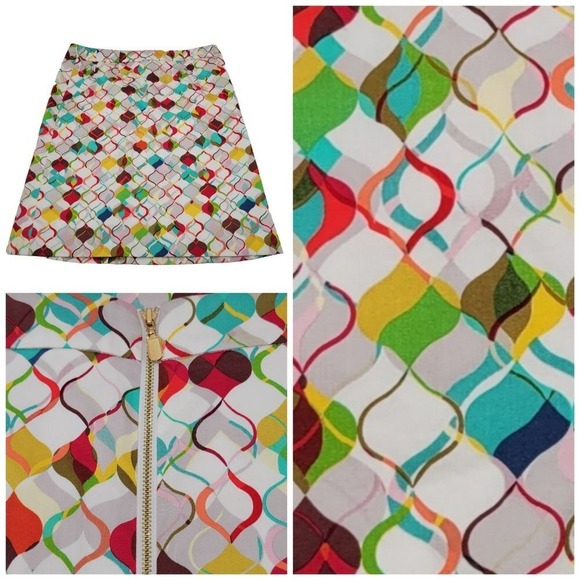 Etcetera Dresses & Skirts - Etcetera Skirt Geo Retro Pattern‎ Fully Lined with Pockets Sz 8